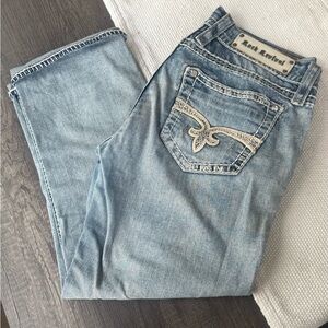 Rock Revival Blue Capri with Decorative Stitching